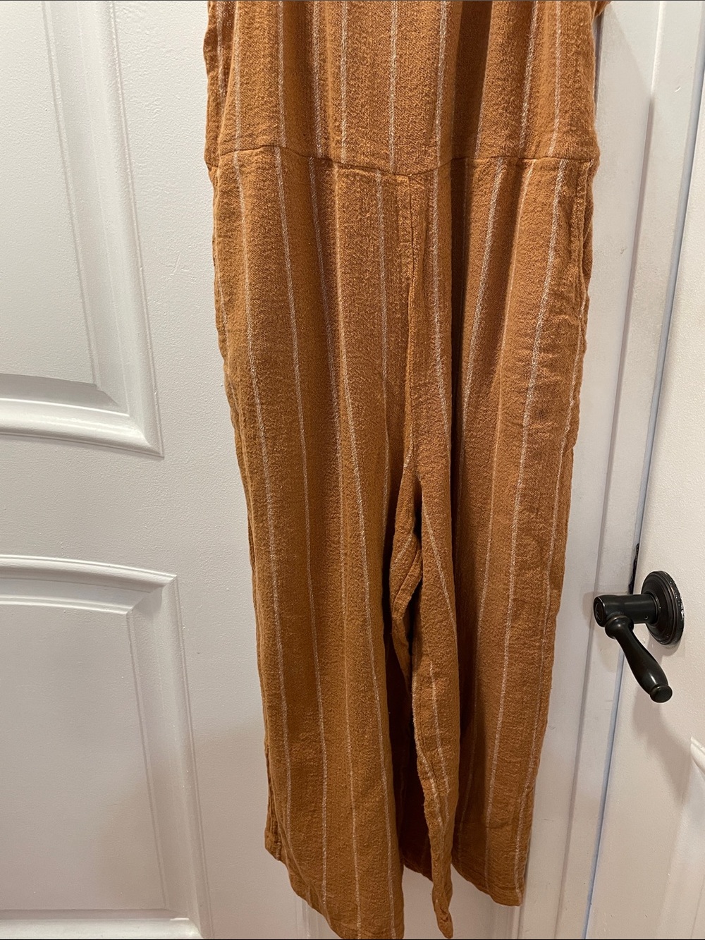 Cost Plus World Market Rust Brown Striped Knit Romper - Picture 4 of 7